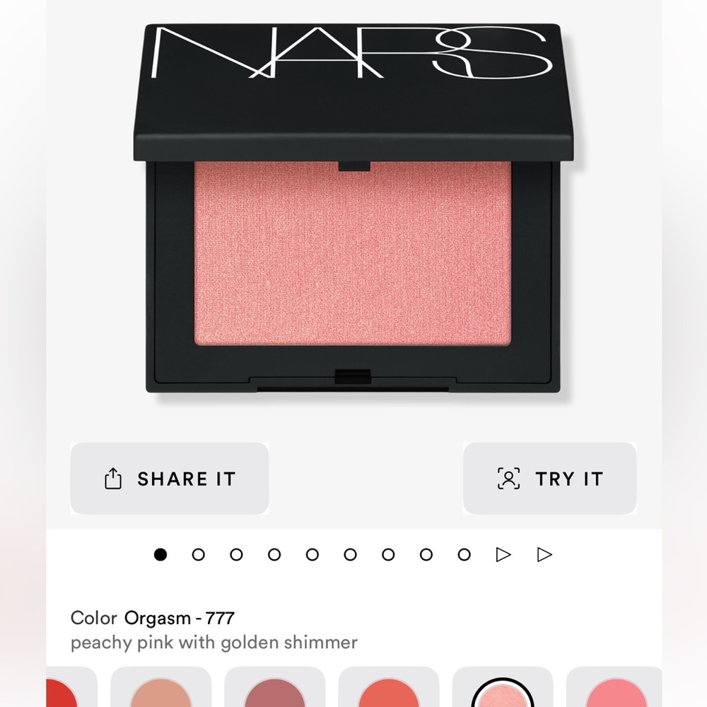 NARS full-size blush in their bestselling shade Orgasm, peachy pink w/gold, NWT
